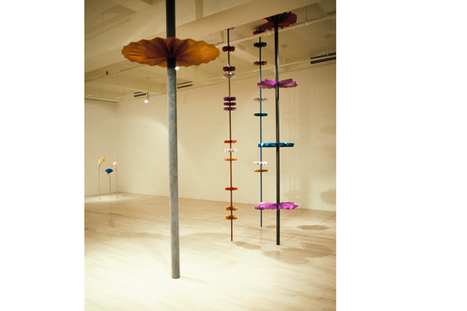 From left; Three, 1977  and Harlequin Poles 1977-89